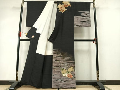 平和屋着物●訪問着　狛犬　金銀糸　金彩　金通し地　正絹　逸品　AABM8308fy