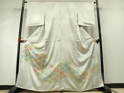 平和屋着物●人間国宝　福田喜三郎　色留袖　刺繍　松　金彩　正絹　逸品　AABM8309fy