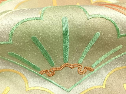 平和屋着物●人間国宝　福田喜三郎　色留袖　刺繍　松　金彩　正絹　逸品　AABM8309fy