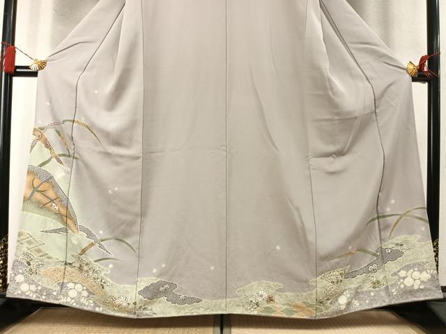 平和屋着物●豪華色留袖　絞り　駒刺繍　辻が花　兎　うさぎ　暈し染め　金糸　金彩　正絹　逸品　未使用　AABM8313fy