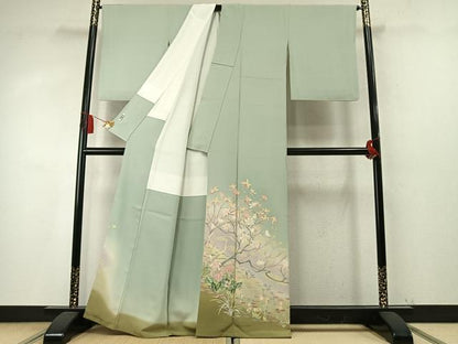 平和屋着物●本加賀友禅作家　北田弓子　色留袖　枝花文　暈し染め　正絹　逸品　AABM8314fy
