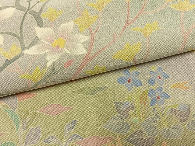 平和屋着物●本加賀友禅作家　北田弓子　色留袖　枝花文　暈し染め　正絹　逸品　AABM8314fy