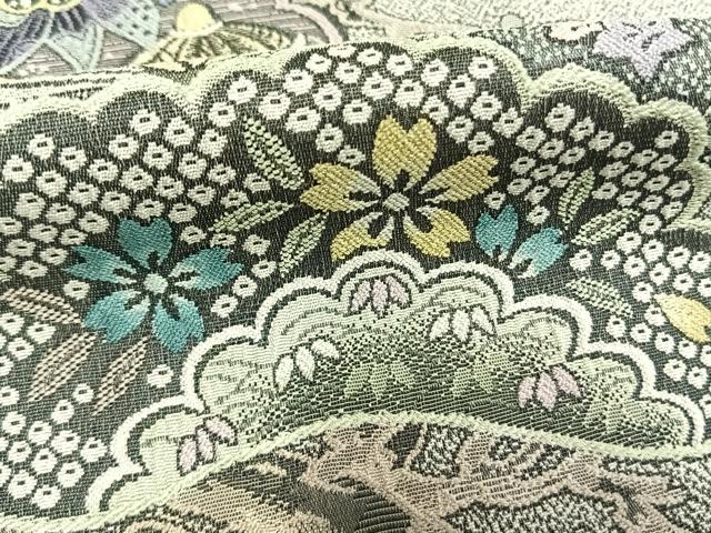平和屋着物●日本画家　霜鳥忍の世界　彩天目織　色留袖　お召地　宝尽くし松花文　正絹　逸品　未使用　AABM8315fy