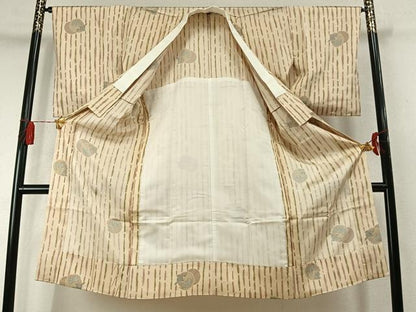 平和屋着物●長襦袢　無双仕立て　紬地　兎丸文　やまと誂製　正絹　逸品　AABM8318fy
