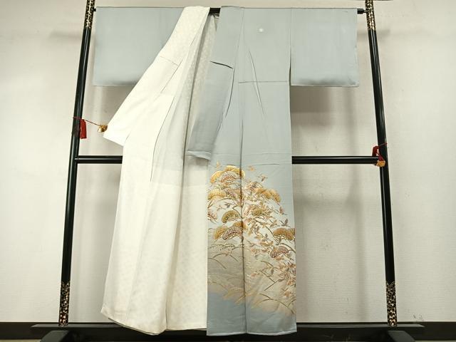 平和屋着物●金彩友禅　卓越技能者・名工・和田光正　色留袖　飛鶴松文　暈し染め　金銀彩　正絹　逸品　AABM8322fy