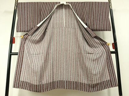 平和屋着物●長襦袢　無双仕立て　かまわぬ　茄子　フグ　半衿刺繍　正絹　逸品　AABM8324fy