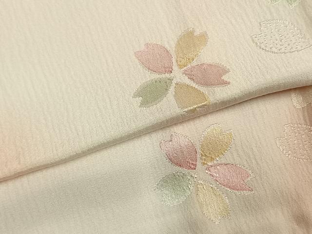 平和屋着物●長襦袢　無双仕立て　舞桜文　暈し染め　正絹　逸品　AABM8328fy