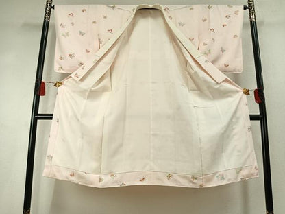 平和屋着物●長襦袢　袷　舞蝶文　金彩　正絹　逸品　AABM8332fy