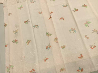 平和屋着物●長襦袢　袷　舞蝶文　金彩　正絹　逸品　AABM8332fy
