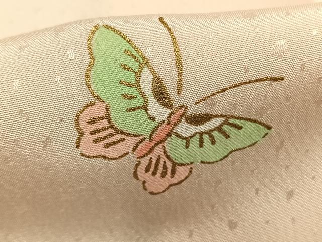平和屋着物●長襦袢　袷　舞蝶文　金彩　正絹　逸品　AABM8332fy
