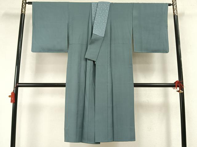 平和屋着物●長襦袢　無双仕立て　藍鼠色　正絹　逸品　AABM8333fy