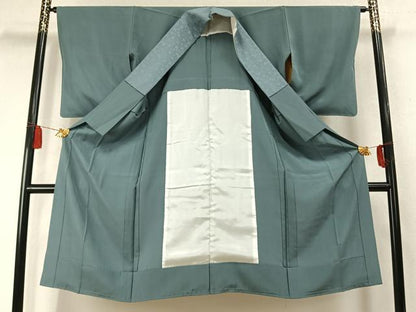 平和屋着物●長襦袢　無双仕立て　藍鼠色　正絹　逸品　AABM8333fy