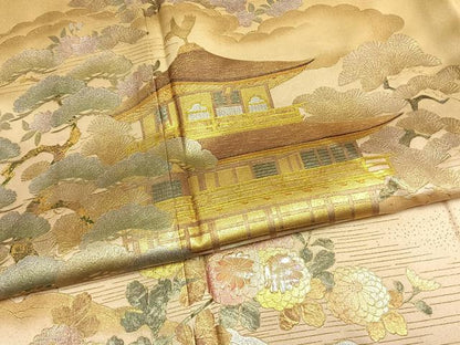 平和屋着物●豪華色留袖　作家物　螺鈿　松竹梅　風景花文　暈し染め　金銀彩　正絹　逸品　AABM8334fy