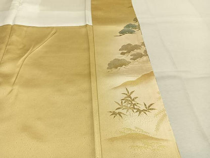 平和屋着物●豪華色留袖　作家物　螺鈿　松竹梅　風景花文　暈し染め　金銀彩　正絹　逸品　AABM8334fy