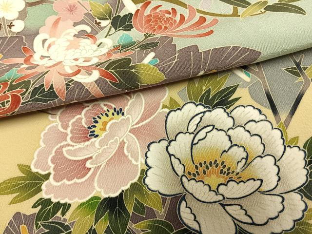 平和屋着物●高級染元　粋峰　林芳夫　京加賀友禅　色留袖　草花文　正絹　逸品　未使用　AABM8336fy