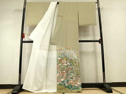 平和屋着物●豪華色留袖　友禅　作家物　花鳥文　暈し染め　正絹　逸品　未使用　AABM8337fy