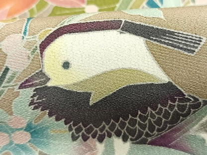 平和屋着物●豪華色留袖　友禅　作家物　花鳥文　暈し染め　正絹　逸品　未使用　AABM8337fy