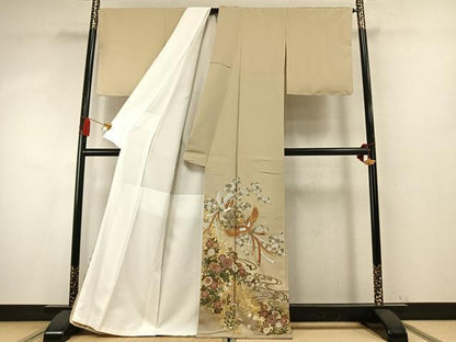 平和屋着物●豪華色留袖　駒刺繍　鳳凰花文　金彩　正絹　逸品　未使用　AABM8339fy