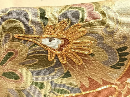 平和屋着物●豪華色留袖　駒刺繍　鳳凰花文　金彩　正絹　逸品　未使用　AABM8339fy