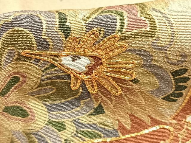 平和屋着物●豪華色留袖　駒刺繍　鳳凰花文　金彩　正絹　逸品　未使用　AABM8339fy