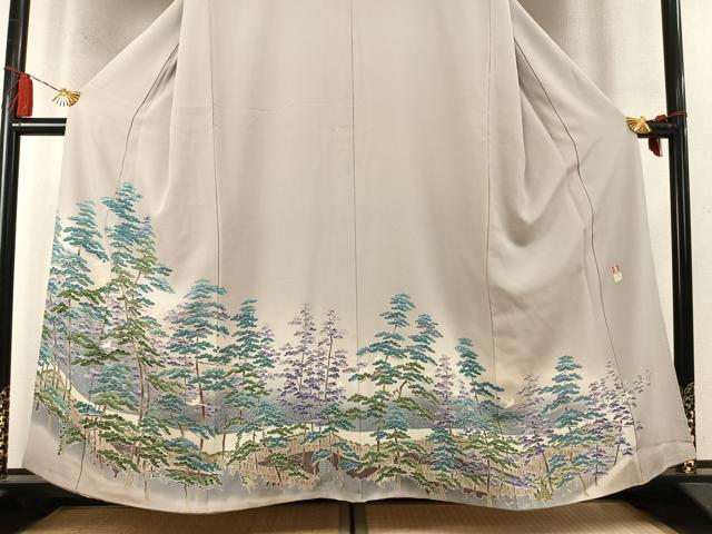 平和屋着物●豪華色留袖　友禅　作家物　飛鳥松文　暈し染め　正絹　逸品　AABM8340fy
