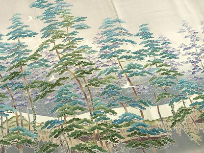 平和屋着物●豪華色留袖　友禅　作家物　飛鳥松文　暈し染め　正絹　逸品　AABM8340fy