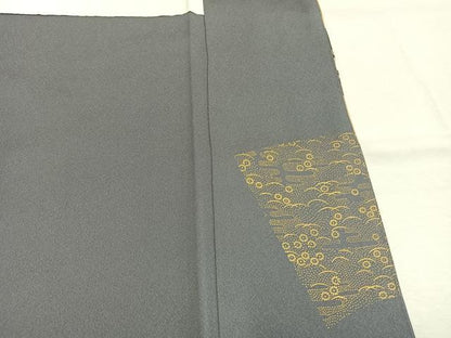 平和屋着物●豪華色留袖　駒刺繍　色紙地紙花鳥文　金銀彩　正絹　逸品　未使用　AABM8341fy