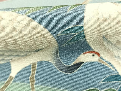 平和屋着物●十日町友禅作家　阿部佳雪　色留袖　地紙花鳥文　正絹　逸品　AABM8343fy