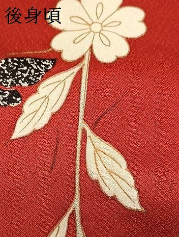 平和屋着物●豪華振袖　駒刺繍　鳳凰花蝶文　暈し染め　たたき染め　金彩　ロング丈　正絹　逸品　AABM8349fy