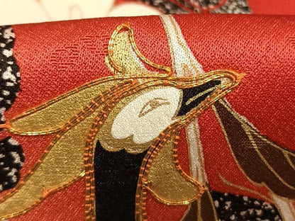 平和屋着物●豪華振袖　駒刺繍　鳳凰花蝶文　暈し染め　たたき染め　金彩　ロング丈　正絹　逸品　AABM8349fy