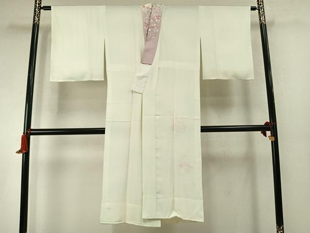 平和屋着物●中国三大刺繍　スワトウ刺繍　汕頭刺繍　総刺繍　長襦袢　無双仕立て　冊子花文　暈し染め　半衿刺繍　正絹　逸品　AABM8353fy