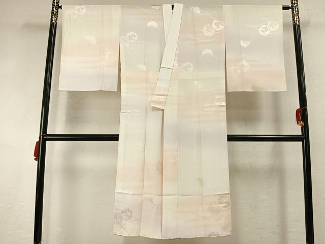 平和屋着物●長襦袢　無双仕立て　雪輪花地紋　暈し染め　京都きもの友禅扱い　正絹　逸品　未使用　AABM8355fy