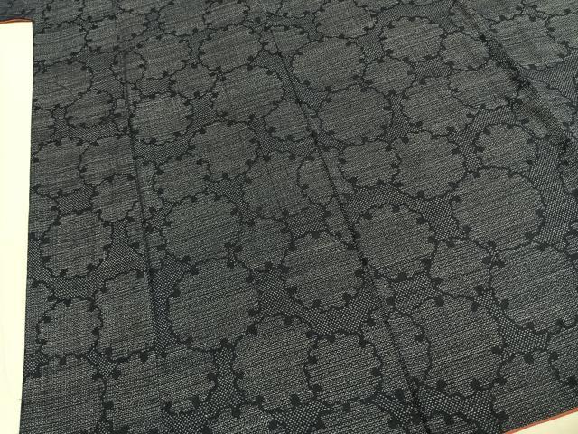 平和屋着物●本場結城紬　重要無形文化財　アンサンブル　100亀甲　雪輪文様　正絹　逸品　AABM8369fy