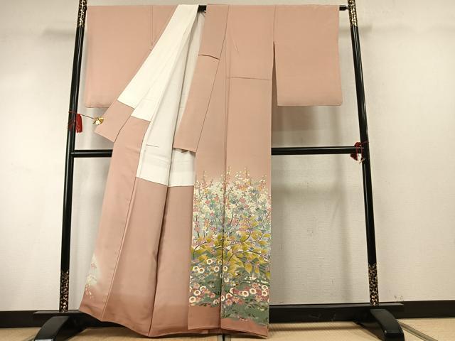 平和屋着物●本加賀友禅作家　百貫華峰　色留袖　花鳥文　暈し染め　正絹　逸品　AABM8371fy