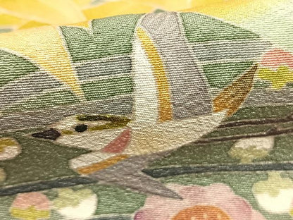 平和屋着物●本加賀友禅作家　百貫華峰　色留袖　花鳥文　暈し染め　正絹　逸品　AABM8371fy