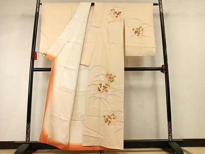 平和屋着物●訪問着　草花文　金彩　高島屋扱い　正絹　逸品　AABM8387fy