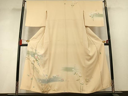 平和屋着物●訪問着　友禅　作家物　草花文　暈し染め　正絹　逸品　AABM8392fy
