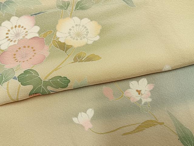 平和屋着物●訪問着　友禅　作家物　草花文　暈し染め　正絹　逸品　AABM8392fy