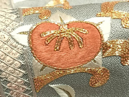 平和屋着物●訪問着　総刺繍　駒刺繍　草花文　金銀糸　松坂屋扱い　正絹　逸品　未使用　AABM8405fy