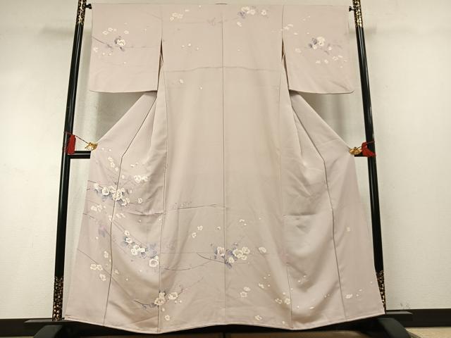 平和屋着物●訪問着　友禅　作家物　枝花文　正絹　逸品　AABM8407fy