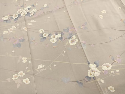 平和屋着物●訪問着　友禅　作家物　枝花文　正絹　逸品　AABM8407fy