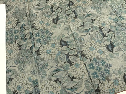 平和屋着物●本場大島紬　7マルキ　紫陽花　正絹　逸品　AABM8420fy