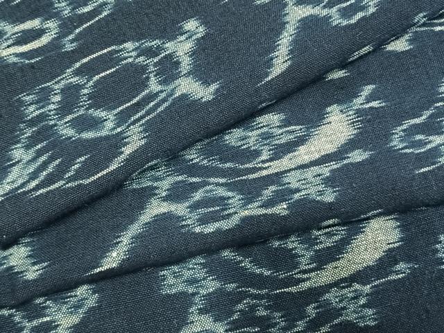 平和屋着物●弓浜絣　亀　松　綿　逸品　未使用　AABM8431fy