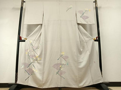 平和屋着物●日本工芸会正会員　染色作家　木原明　訪問着　枝花文　正絹　逸品　AABM8432fy