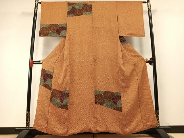 平和屋着物●訪問着　色紙花文　正絹　逸品　AABM8434fy