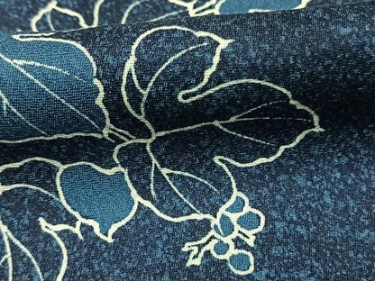 平和屋着物●無形文化財保持者　古庄理一郎　本藍染め　訪問着　葡萄蔦の葉文　正絹　逸品　AABM8439fy