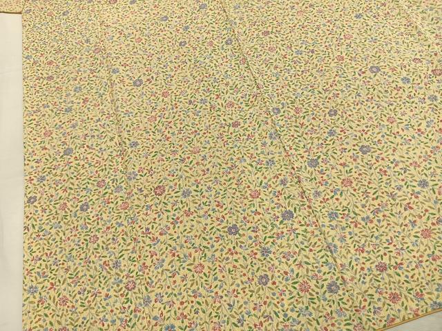 平和屋着物●銀座伊勢由　上質な小紋　草花文　たとう紙付き　正絹　逸品　AABM8442fy