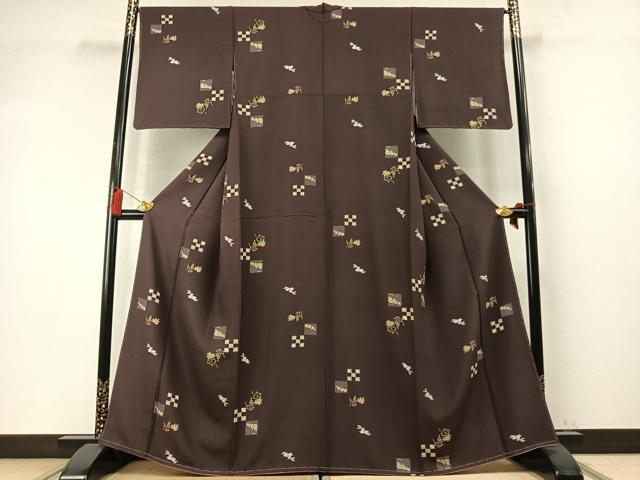 平和屋着物●上質な小紋　兎舞葉文　正絹　逸品　AABM8464fy