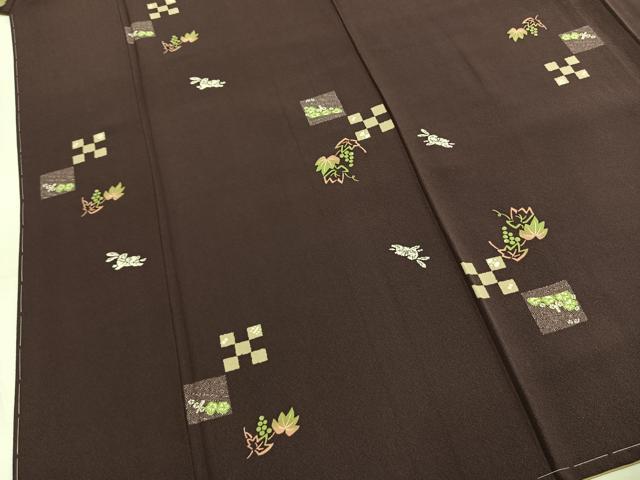 平和屋着物●上質な小紋　兎舞葉文　正絹　逸品　AABM8464fy