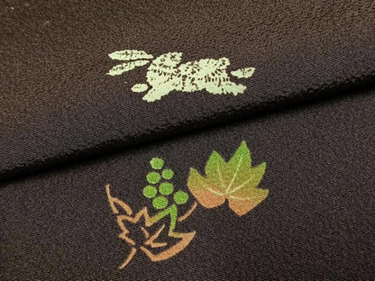 平和屋着物●上質な小紋　兎舞葉文　正絹　逸品　AABM8464fy